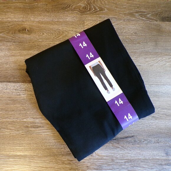 JACHS NEW YORK NWT Women's Girlfriend Straight Leg Ankle Pant Black Size 14 - Picture 2 of 5